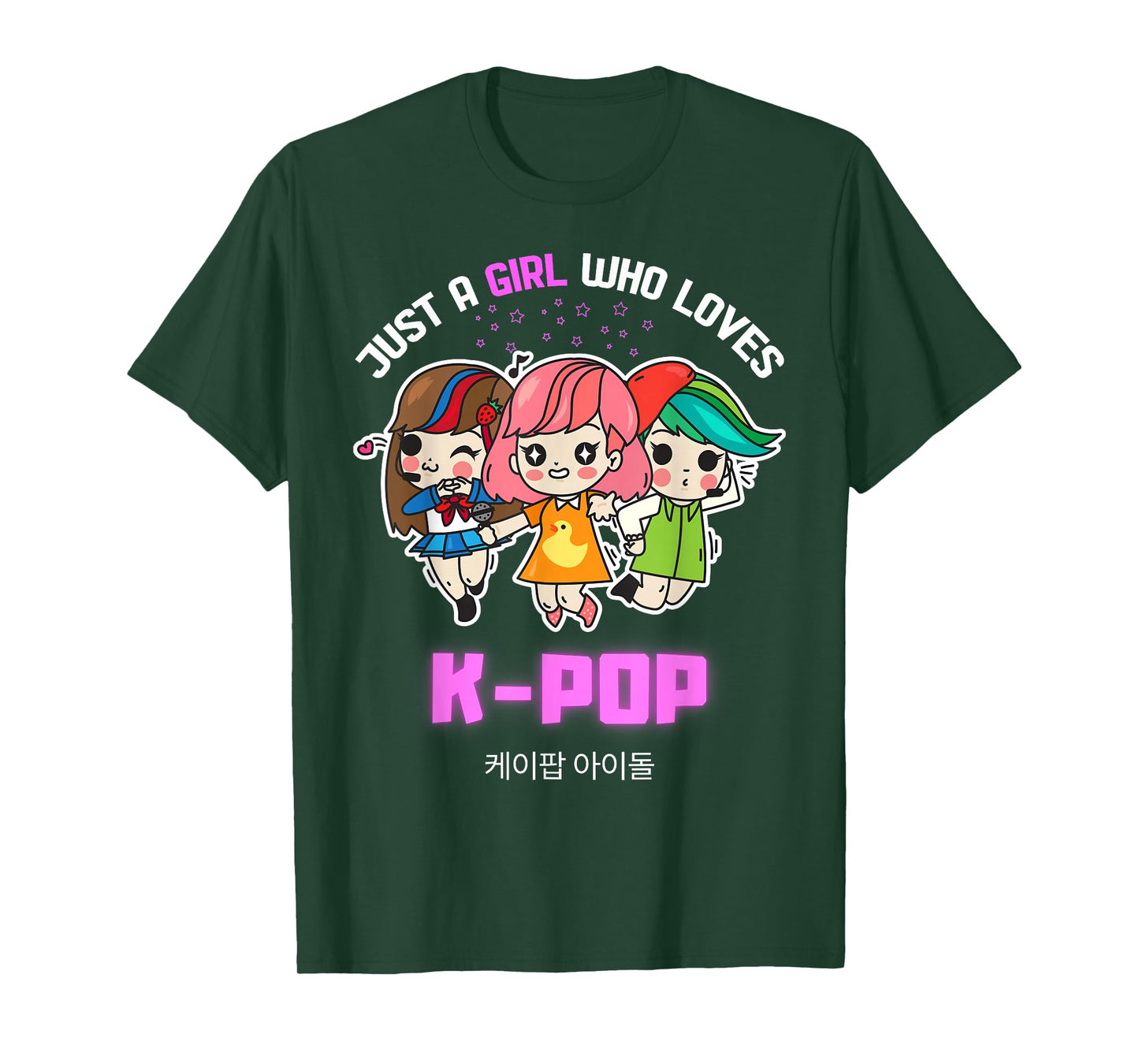 Just A Girl Who Loves K-Pop Gift for Teen Girls K-Pop Merch T-Shirt