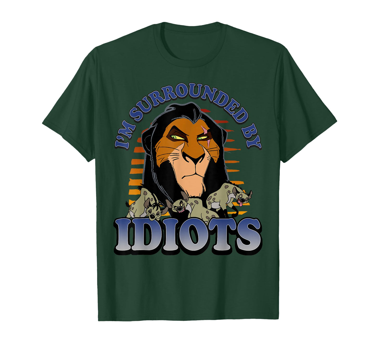 Disney The Lion King Retro Scar Surrounded by Idiots Logo T-Shirt