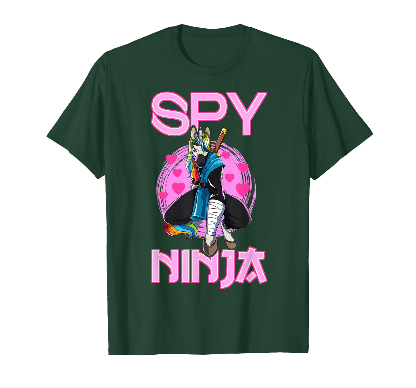 Spy Ninja Unicorn Gamer Rainbow Spies Samurai T-Shirt