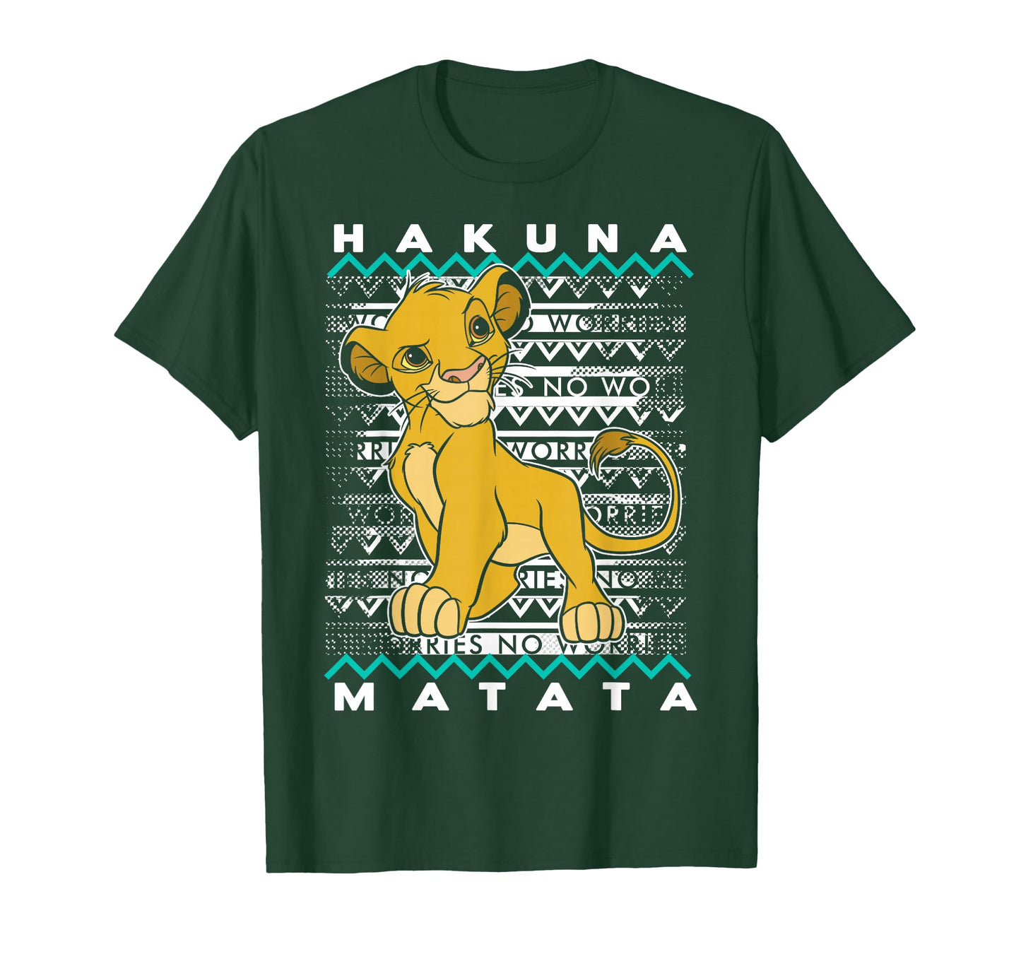 Disney Lion King Simba Ugly Christmas Graphic T-Shirt T-Shirt