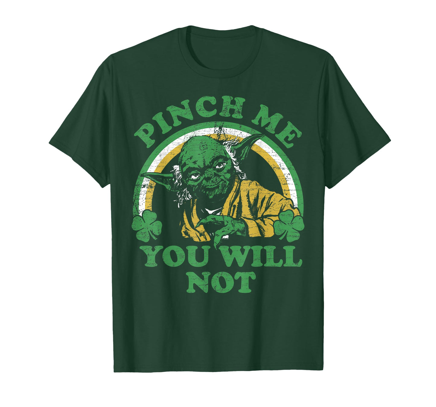 Star Wars St. Patrick's Day Yoda Pinch Me Rainbow T-Shirt
