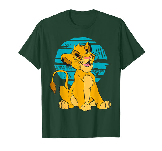 Disney The Lion King Young Simba Happy Blue Retro T-Shirt