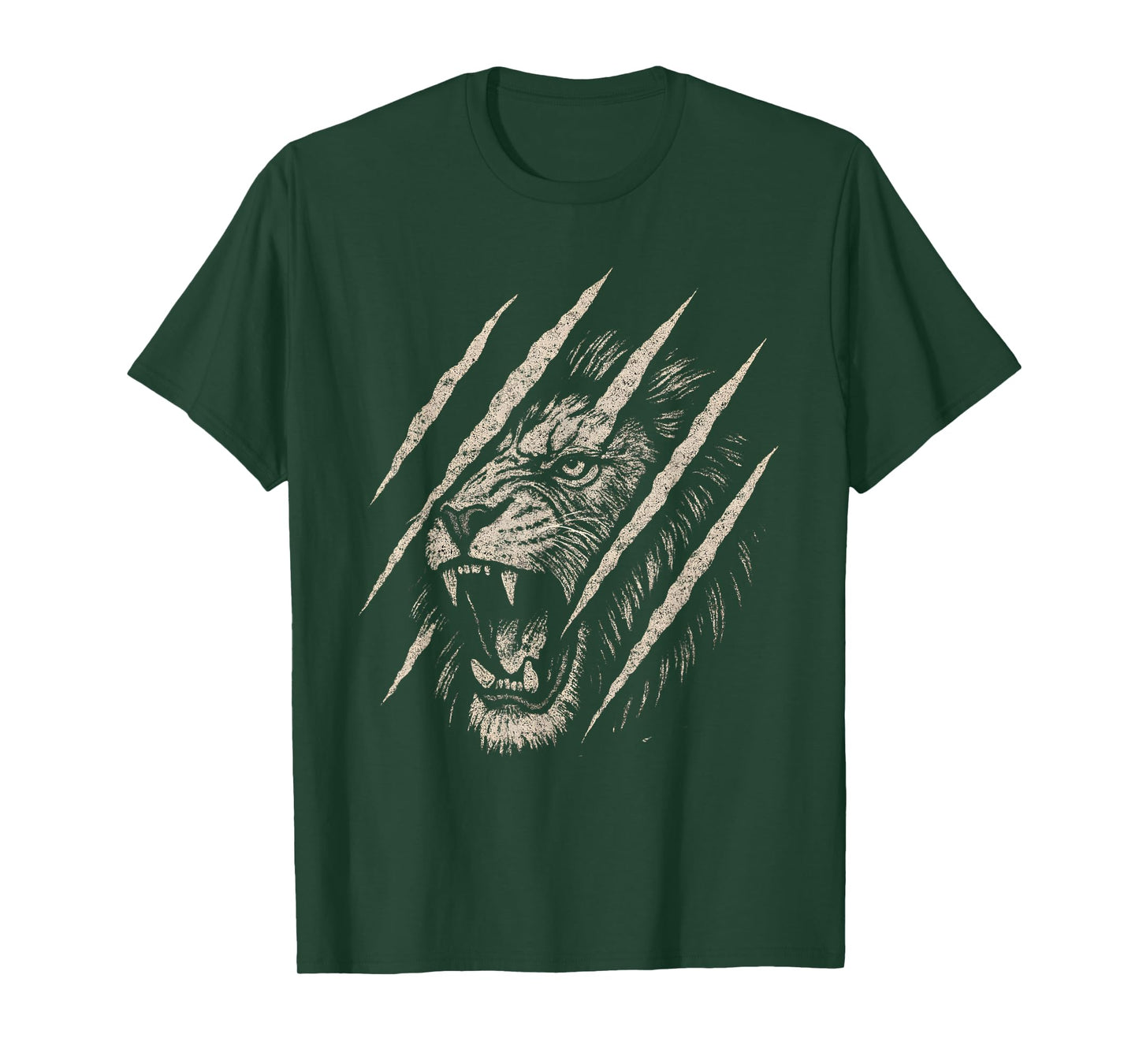 Fierce Roaring Lion T-Shirt Eye Graphic Lion Claw Scratch T-Shirt