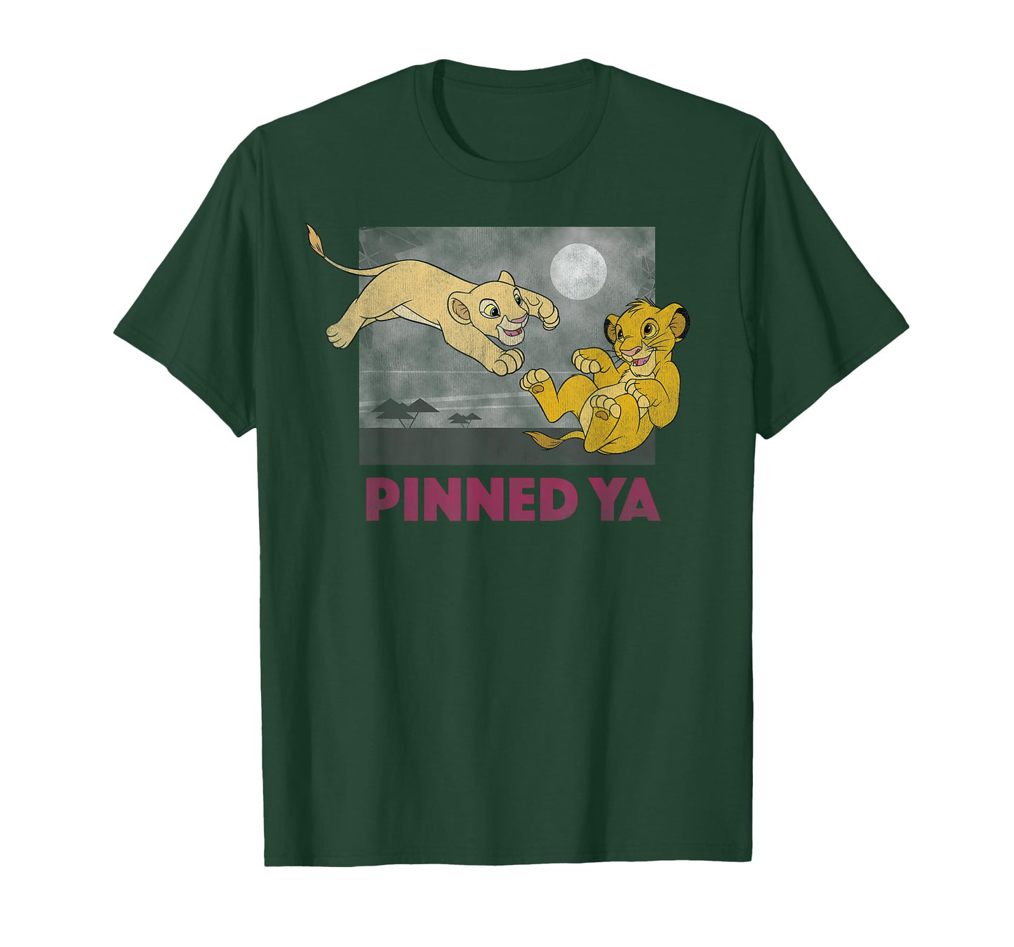 Disney The Lion King Pinned Ya Young Simba & Nala Panel Logo T-Shirt