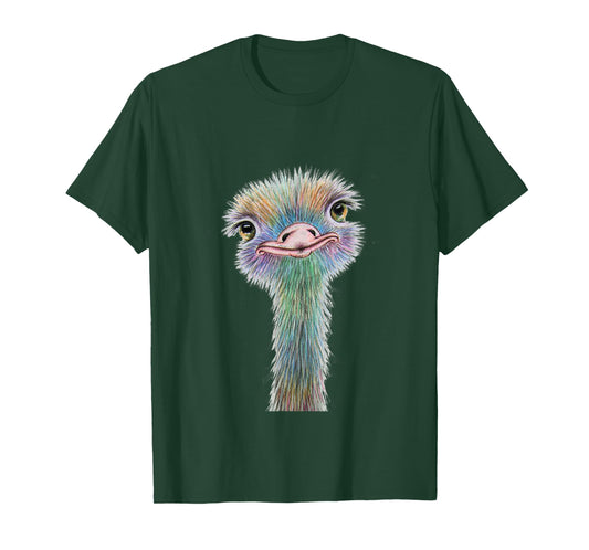 Colorful Ostrich T-Shirt - Beautiful Artistic Animal Tee T-Shirt