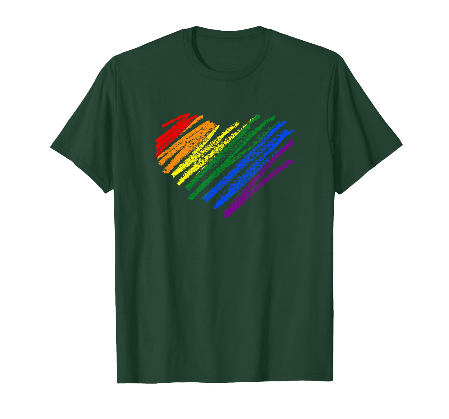 Hand Drawn Heart Gay Pride Flag - LGBT LGBTQ Rainbow Heart T-Shirt