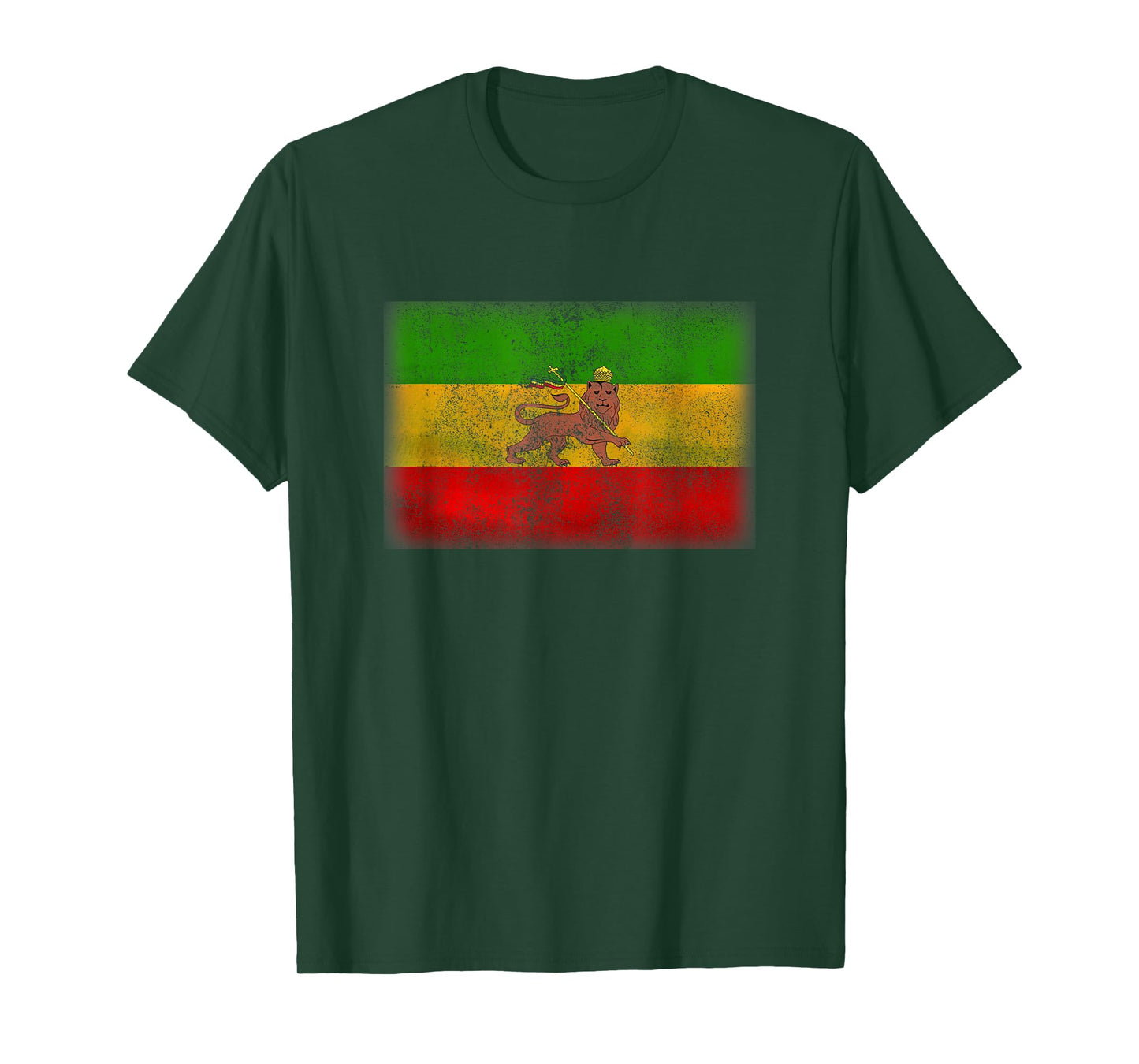 Old Ethiopia Flag Rastafari Shirt Vintage Lion of Judah Gift T-Shirt
