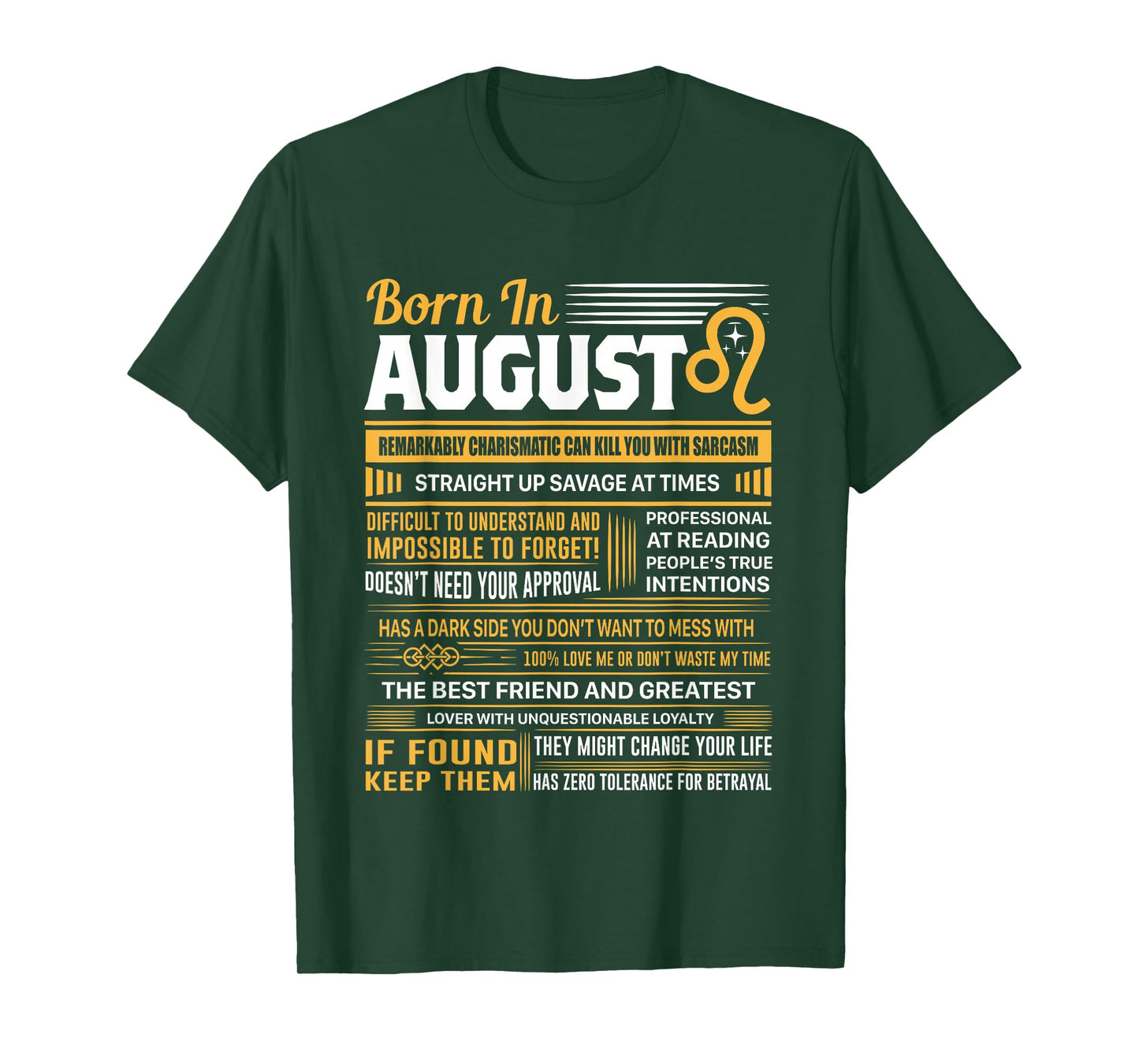 August Birthday Gifts - Born in August Leo T-Shirt T-Shirt