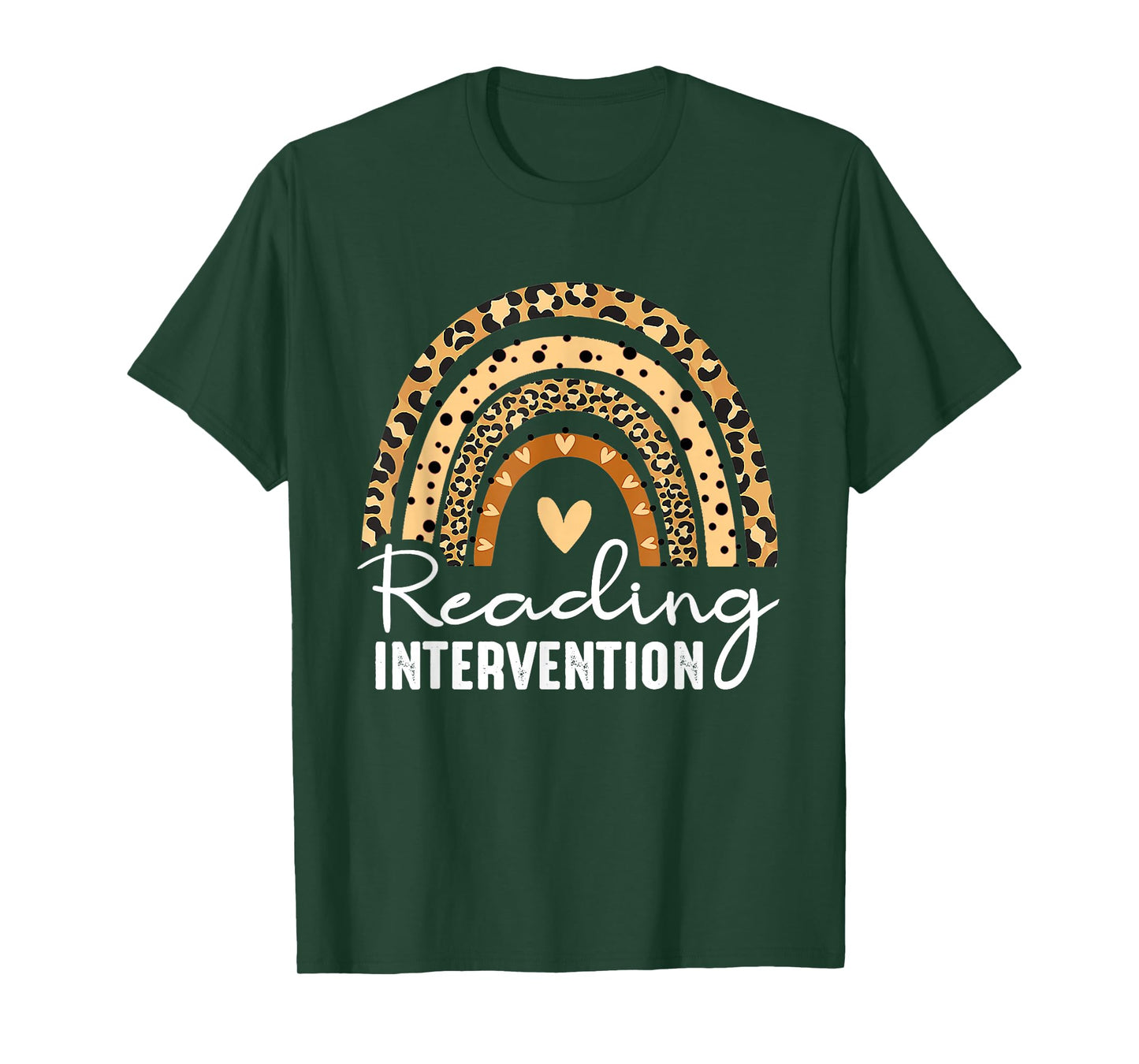 Reading Intervention Teacher Leopard Rainbow T-Shirt