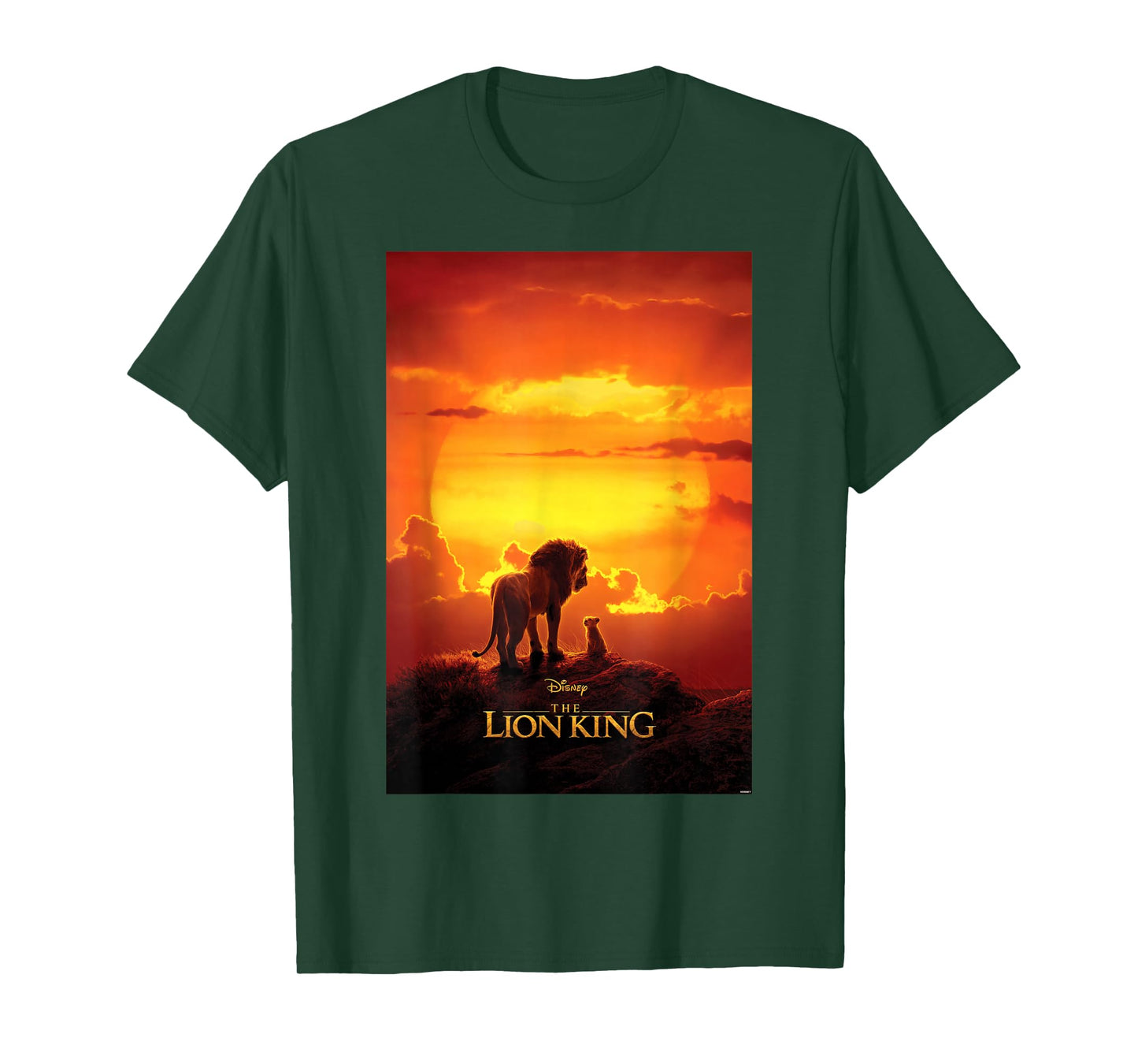 Disney The Lion King Live Action Mufasa Simba Sunset Poster T-Shirt