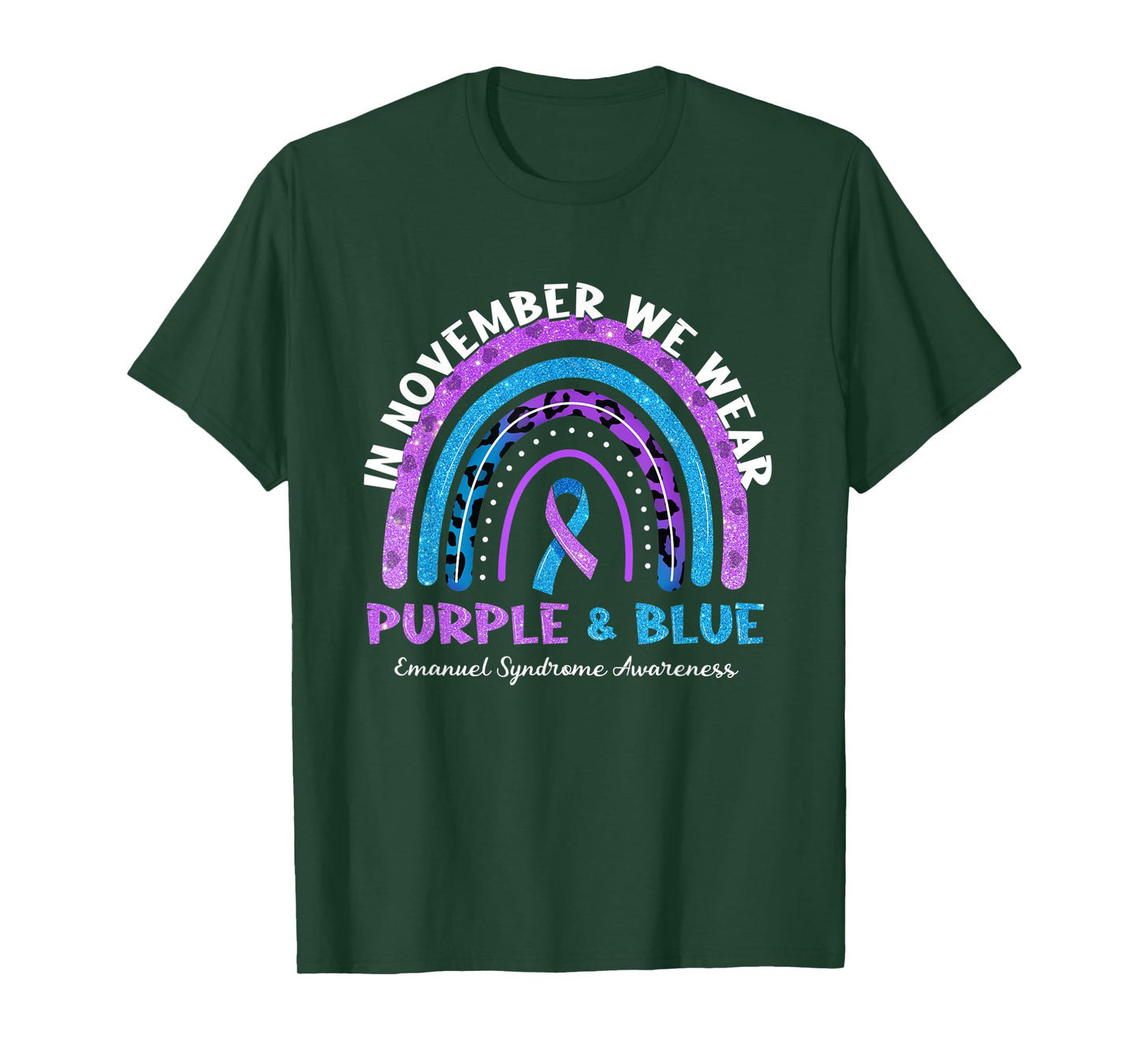 In November We Wear Purple And Blue Rainbow Emanuel Syndrome T-Shirt