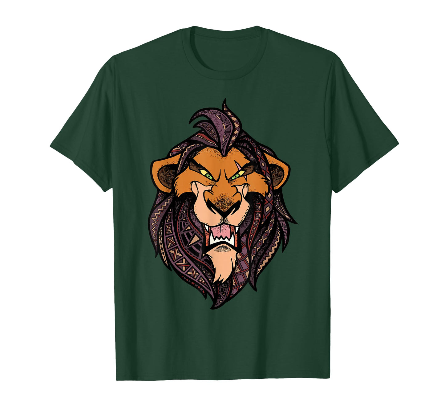 Disney Lion King Scar Geometric Pattern Fill Portrait T-Shirt