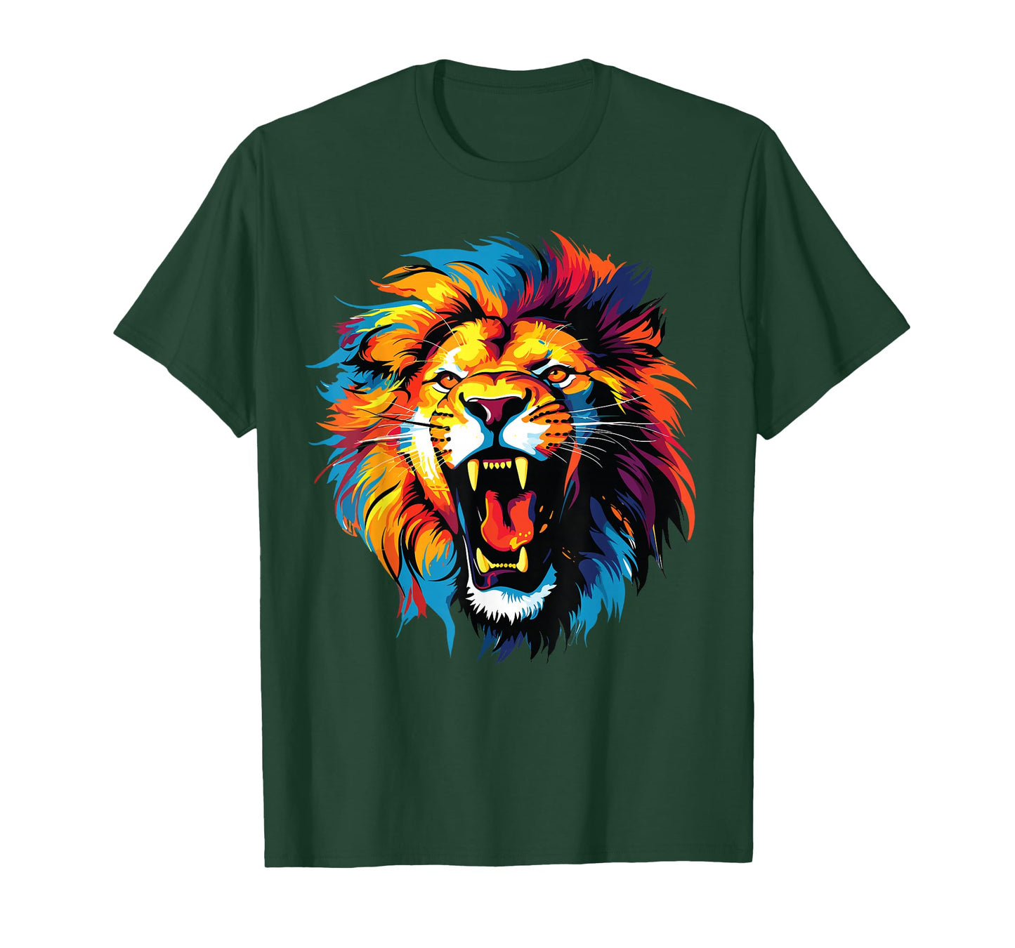 colorful lion head art for lover lions King African animals T-Shirt