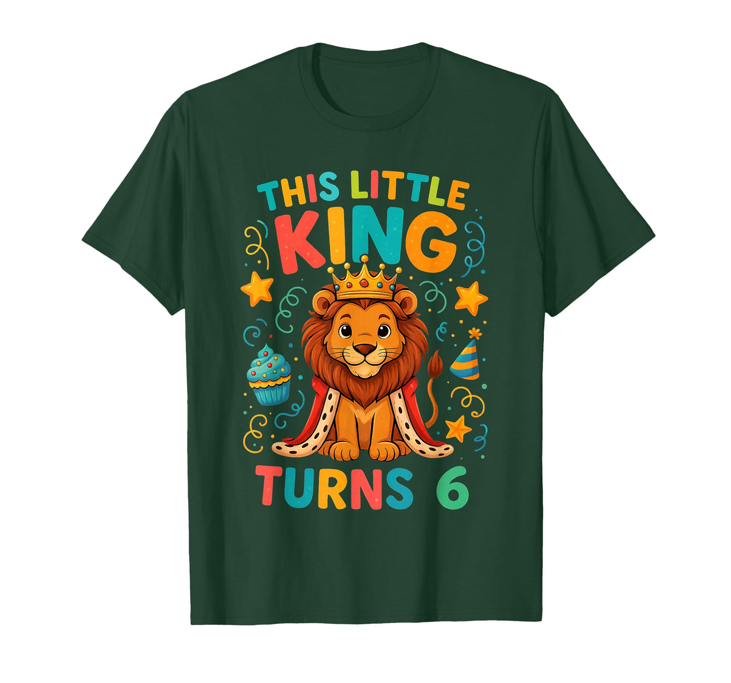 Cute Little Lion King Birthday Kids Boy Age 6 Party Outfit T-Shirt