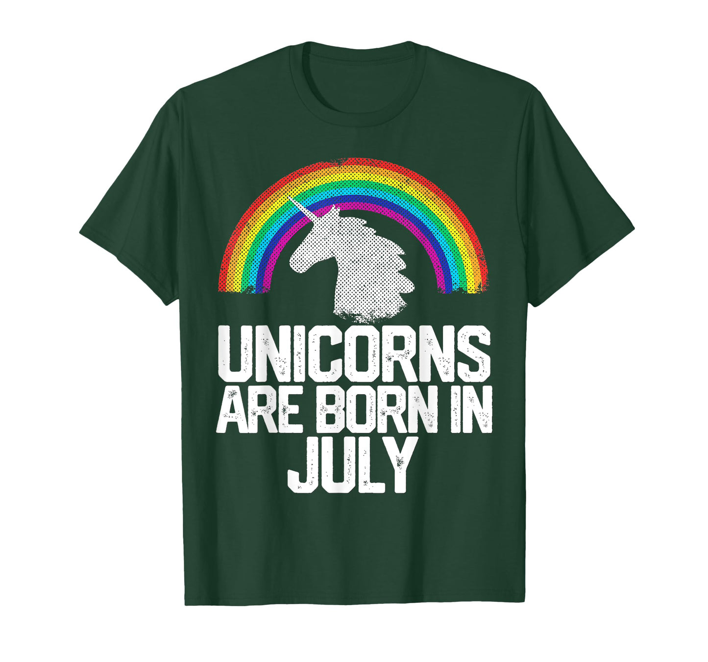 UNICORNS ARE BORN IN JULY Birthday T Shirt Rainbow Girl Gift T-Shirt