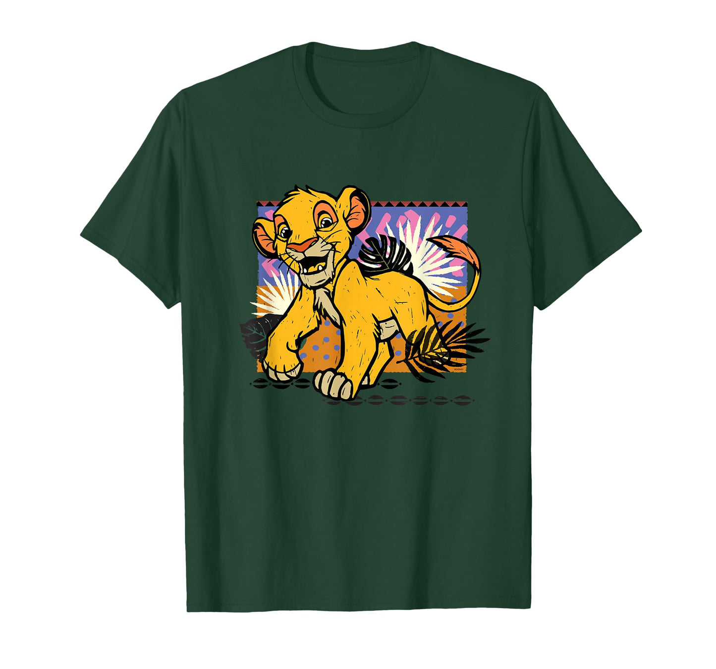 Disney The Lion King 30th Anniversary Wood Block Style Simba T-Shirt