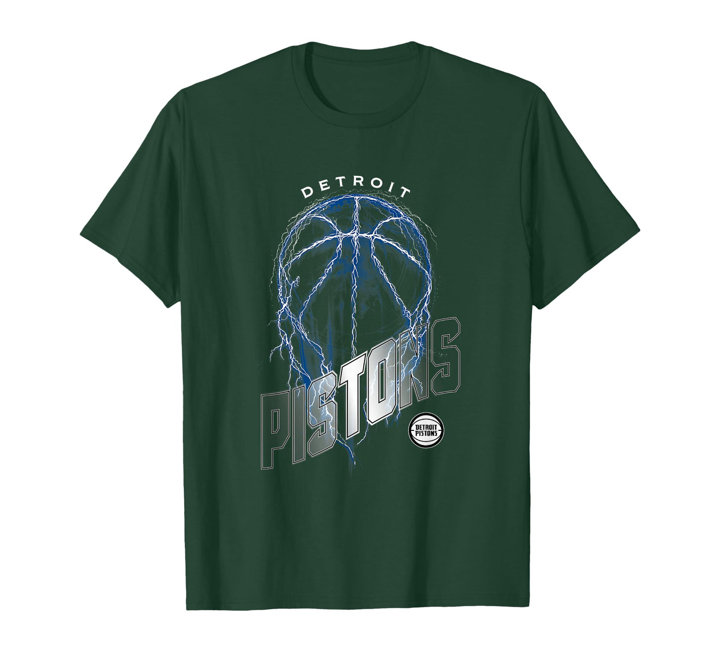 NBA Detroit Pistons Lightning Bolt Basketball Logo T-Shirt