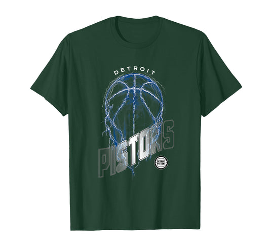 NBA Detroit Pistons Lightning Bolt Basketball Logo T-Shirt