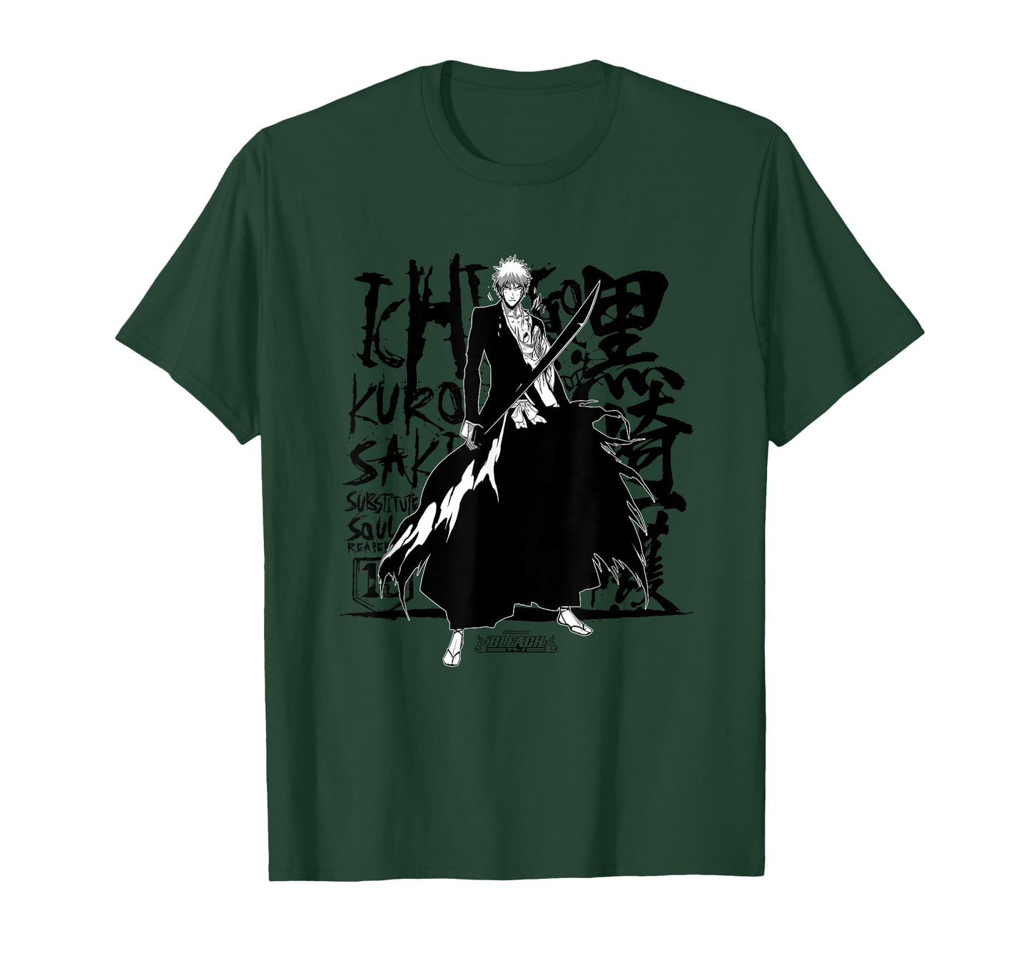 Bleach Ichigo Anime T-Shirt, Unisex-Adults, Grey, Small, Short Sleeve, Cotton, Classic Fit, Unique Bleach Ichigo Design