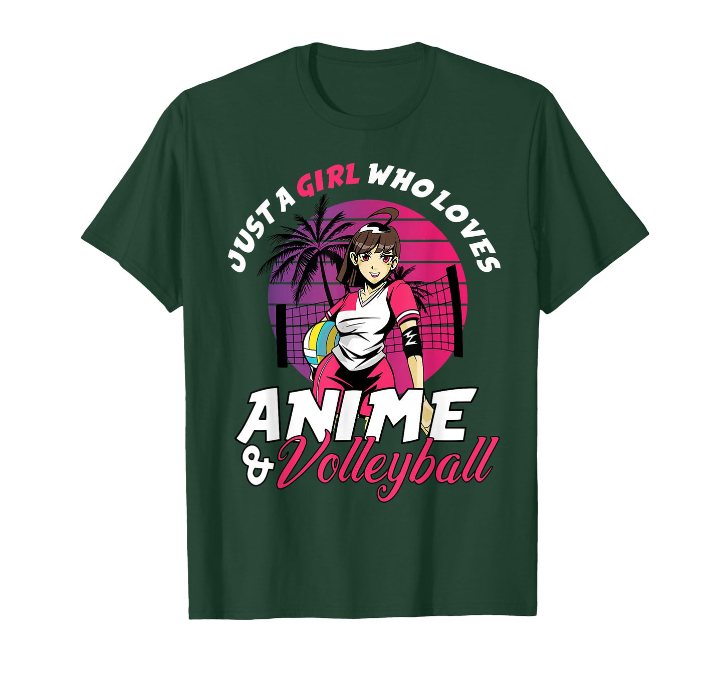 Just A Girl Who Loves Anime and Volleyball Anime Girls Gift T-Shirt