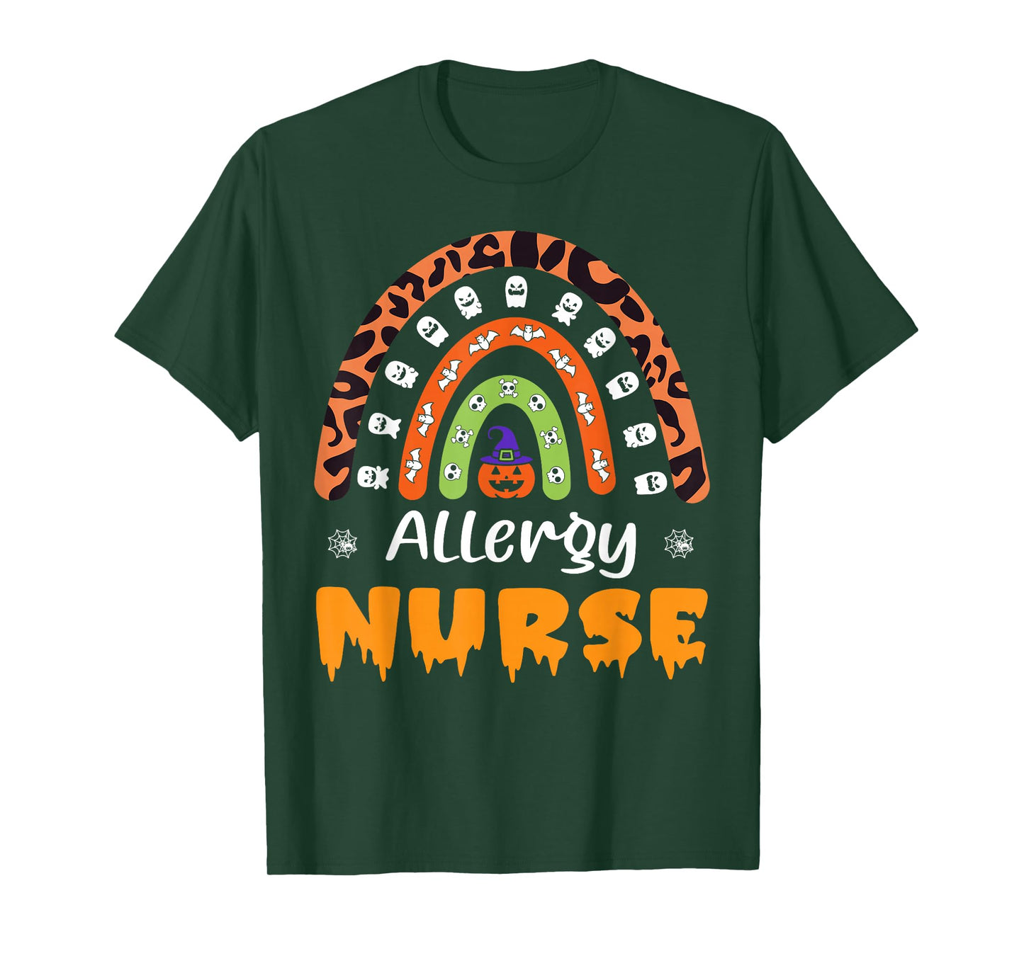 Allergy Nurse Leopard Rainbow Halloween Costume T-Shirt