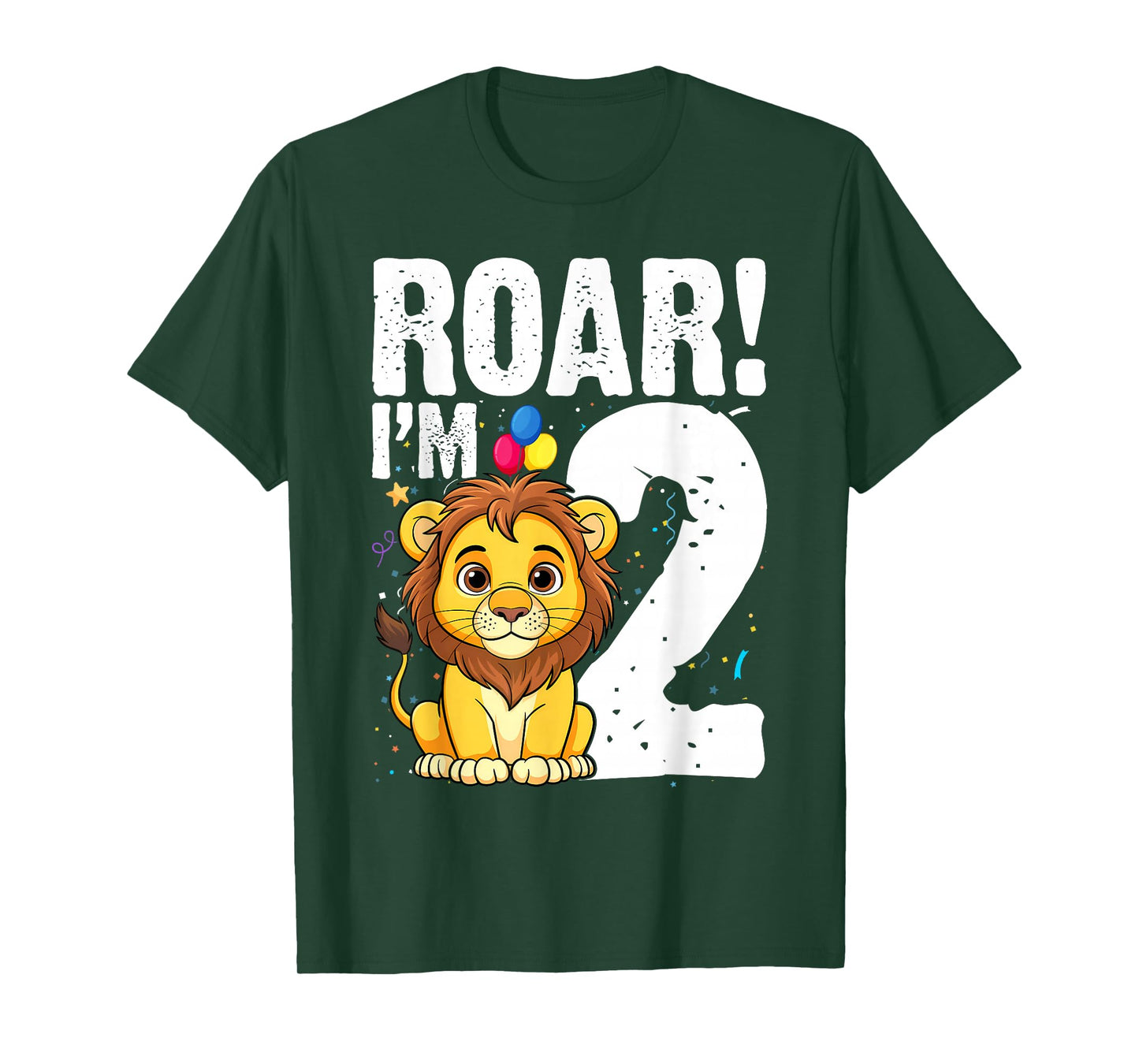 Children 2nd Birthday Lion 2 Years Old Boy Lion Animal King T-Shirt