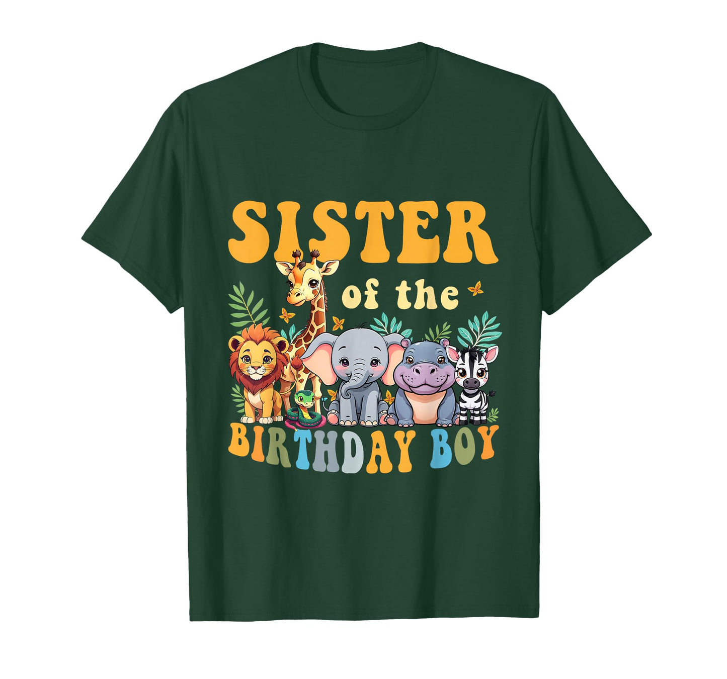 Sister of the Birthday Boy Kid Safari Jungle Animal Matching T-Shirt