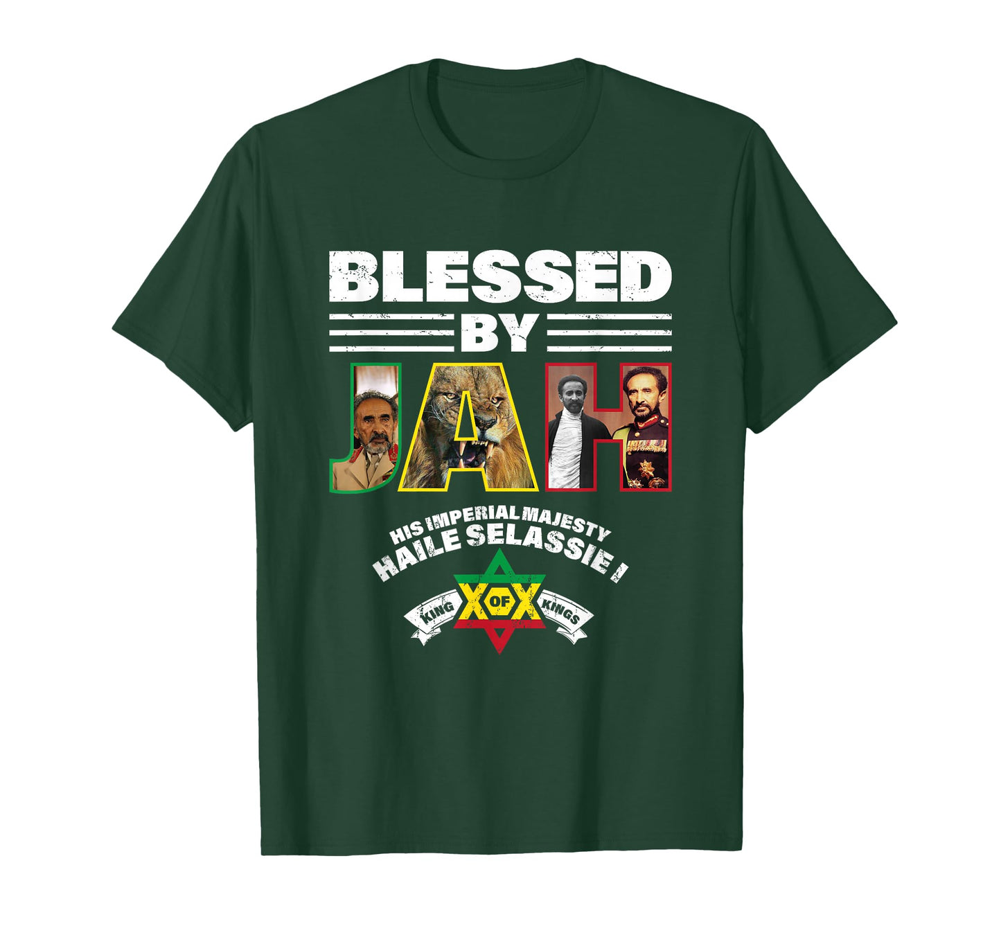 Blessed by JAH Ras Tafari HIM Haile Selassie I T-Shirt