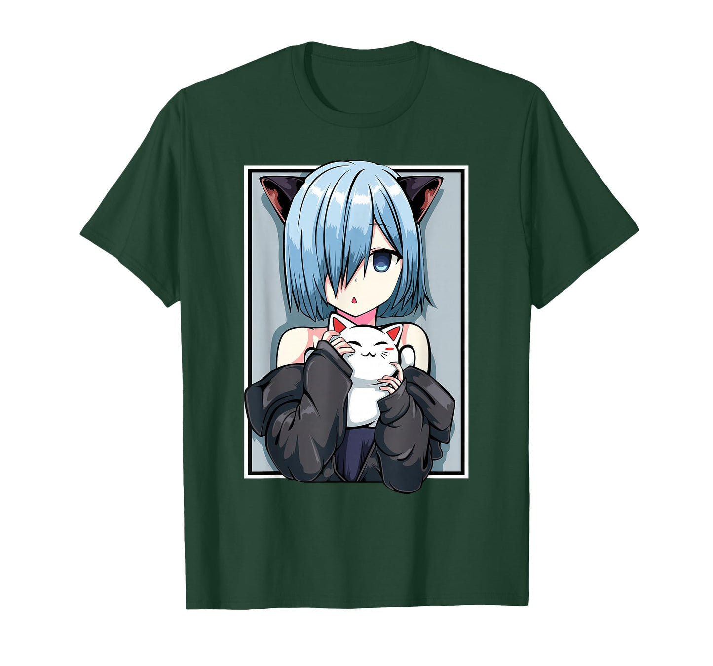 Anime Girl Neko Catgirl Pastel Kawaii Cat Manga Japan Lover T-Shirt