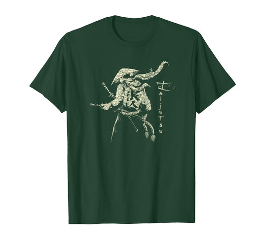 Japanese Samurai Ronin Iaijutsu Iaido Kenjutsu Distressed T-Shirt