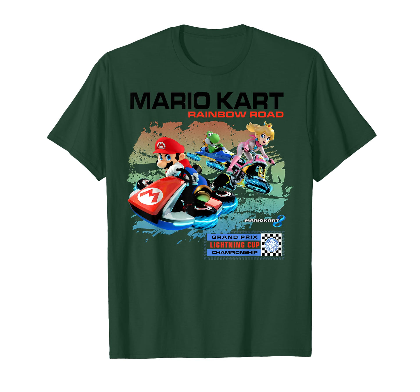 Nintendo Mario Kart Rainbow Road Watercolor Graphic T-Shirt T-Shirt
