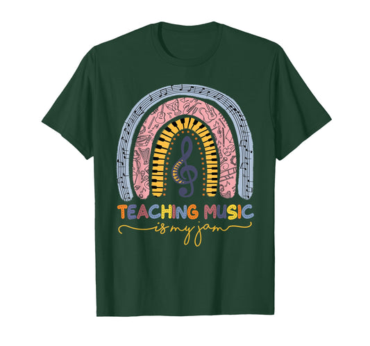Musical Teacher Teaching Music Is My Jam Rainbow T-Shirt