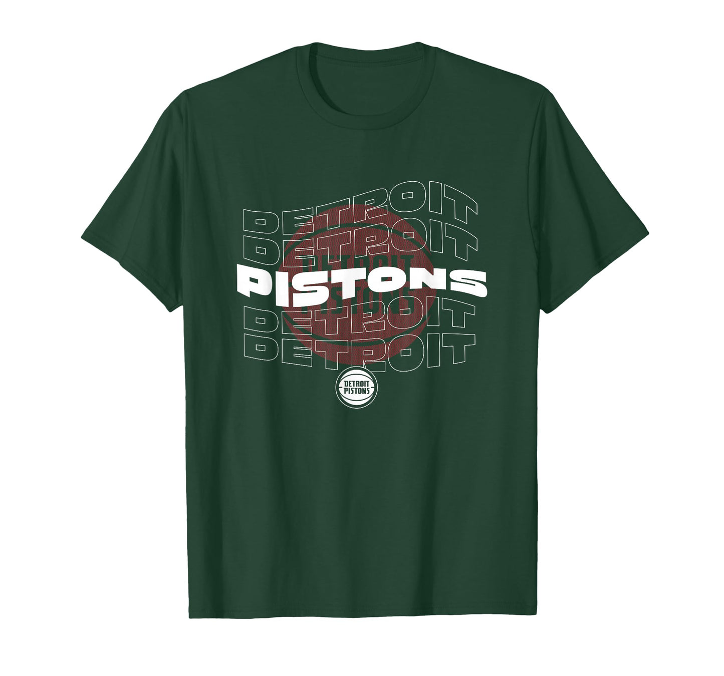 NBA Detroit Pistons Wave Outline Team Logo T-Shirt