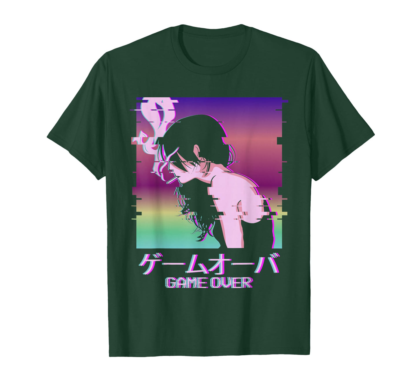 Vaporwave Anime Girl Indie Old Aesthetic Sad Anime Girl T-Shirt