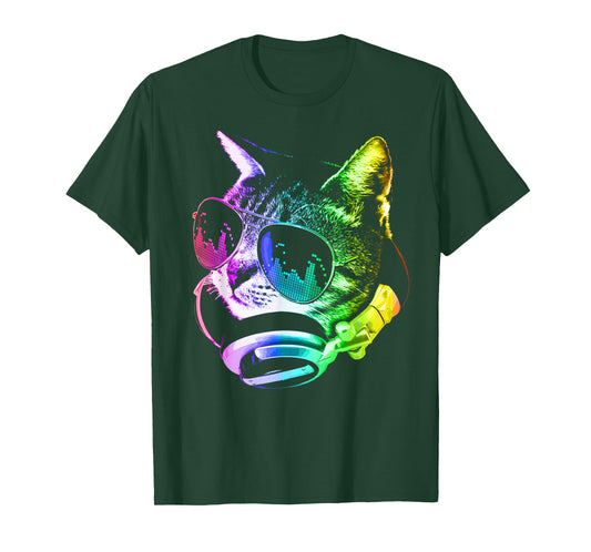 Rainbow Music Cat T-Shirt