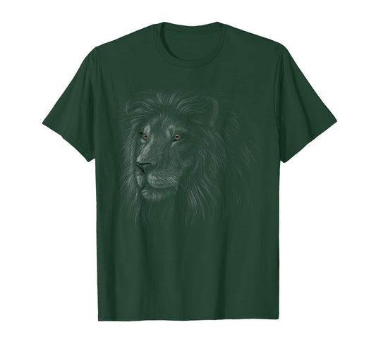 lion head black art gifts for lovers lions King of Animals T-Shirt