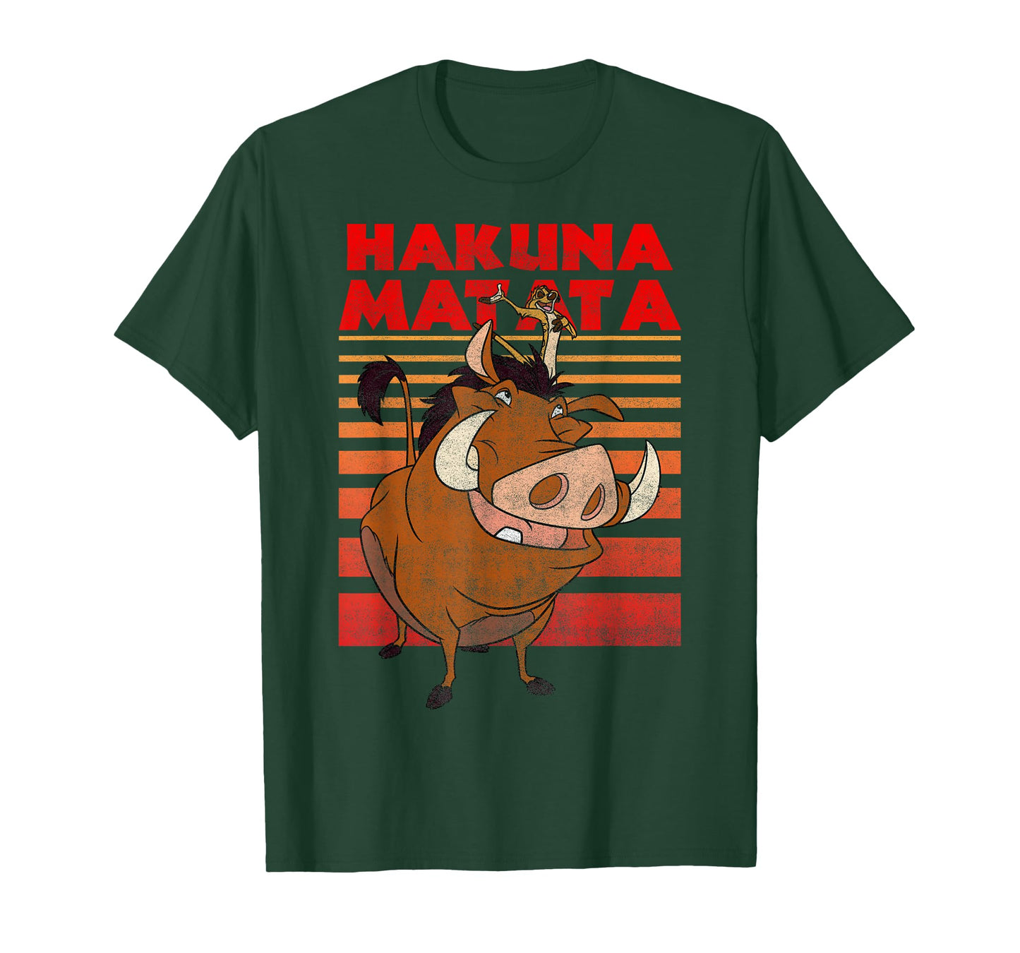 Disney Lion King Timon Pumbaa Hakuna Matata Stripes T-Shirt T-Shirt
