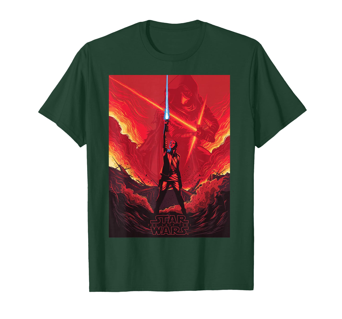 Star Wars Last Jedi Rey Saber Reach Red Poster T-Shirt T-Shirt