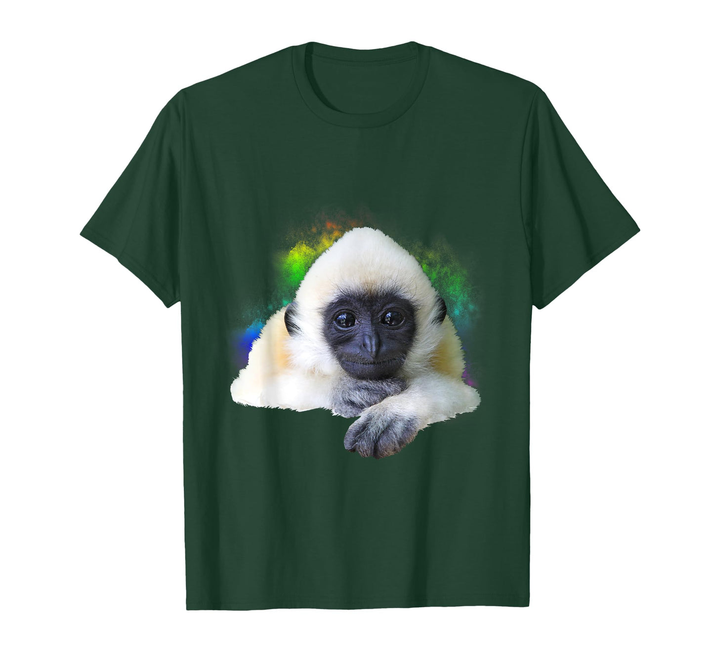 Gibbon Monkey Rainbow Cute Little Primate Animal T-Shirt