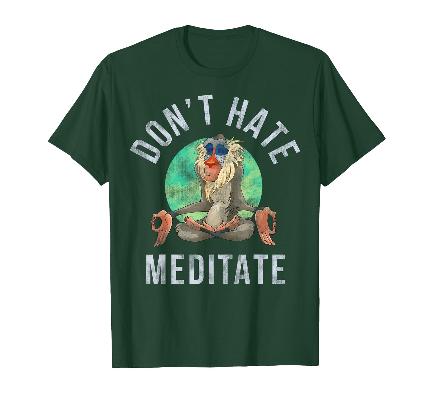 Disney Lion King Rafiki Don't Hate Meditate Graphic T-Shirt T-Shirt