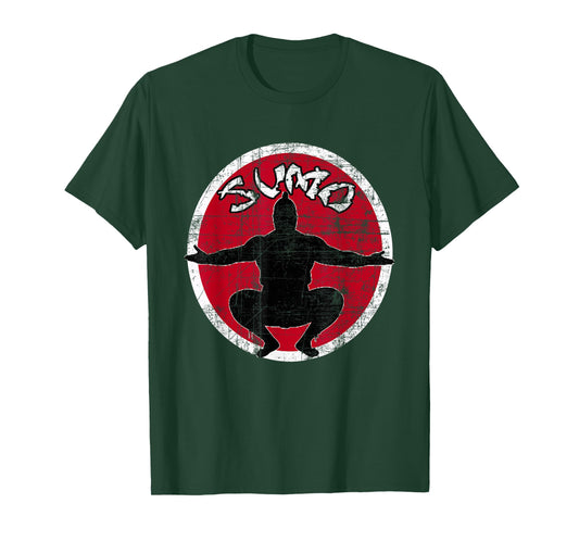 Sumo Player Sumo Wrestler Japanese Flag Distressed T-Shirt