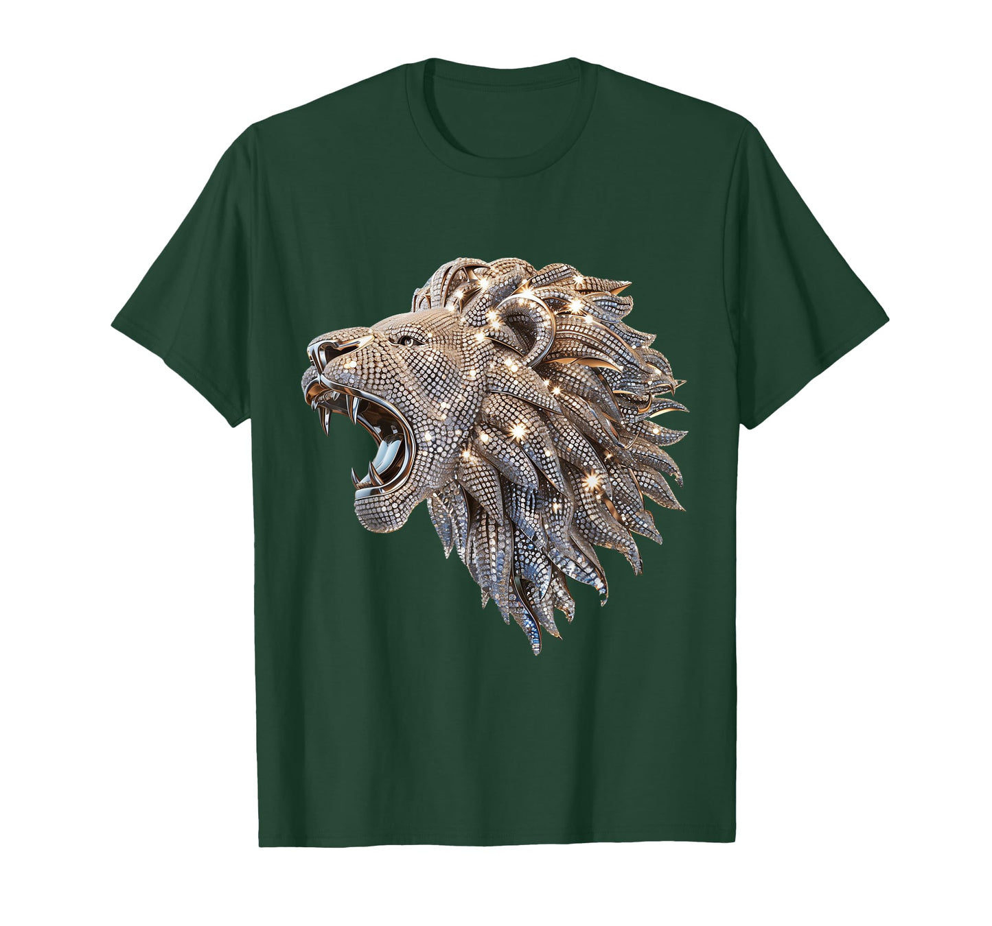 3D Lion Abstract Art Diamonds Roaring King of the Jungle T-Shirt