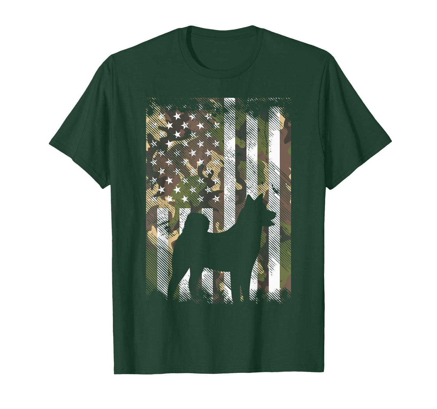 Camo US Flag Shiba Inu Akita Pet Japanese Dog Patriotic Gift T-Shirt for Women Kids Men