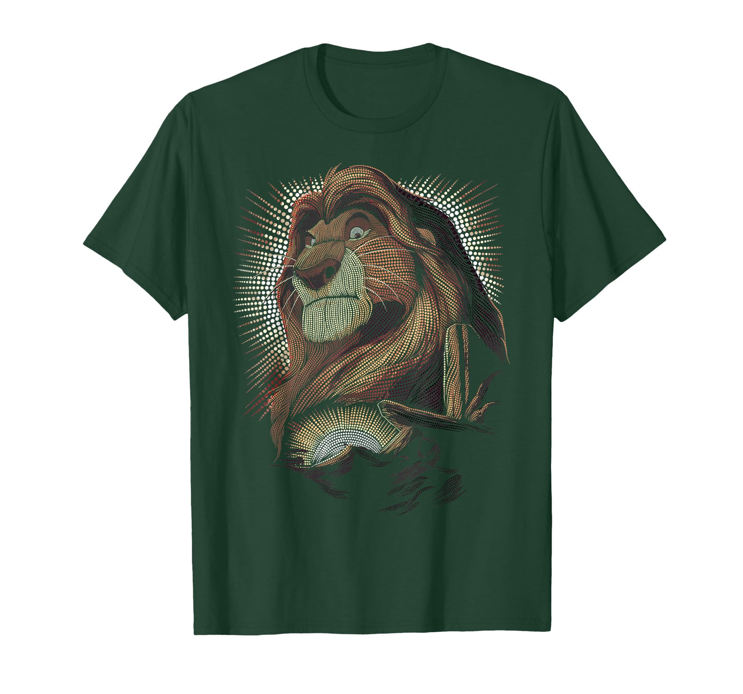 Disney Lion King Mufasa Pride Rock Dot Art Retro Portrait T-Shirt