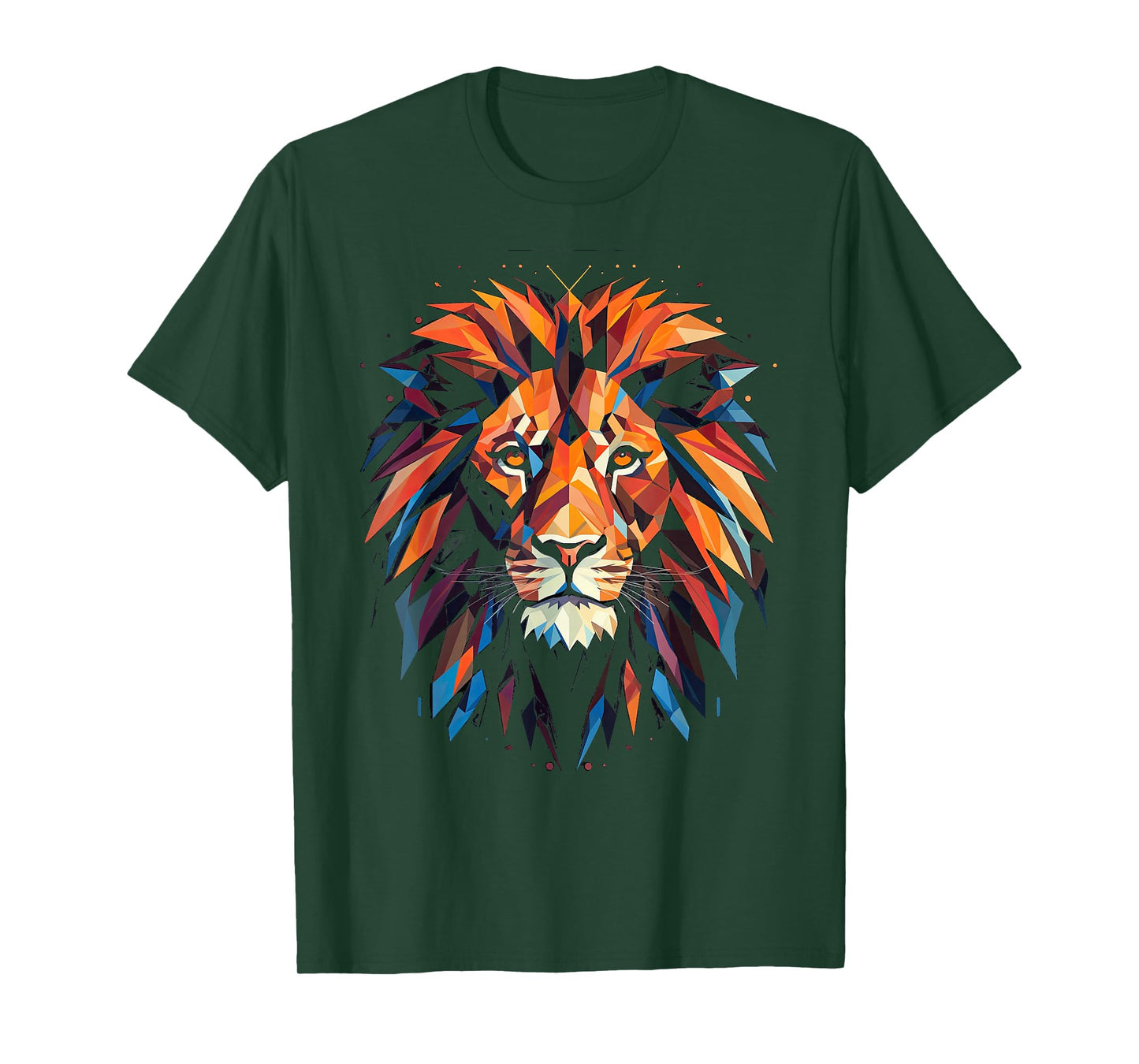 Lion Colourful Lion from Africa King of Animals Polygon T-Shirt