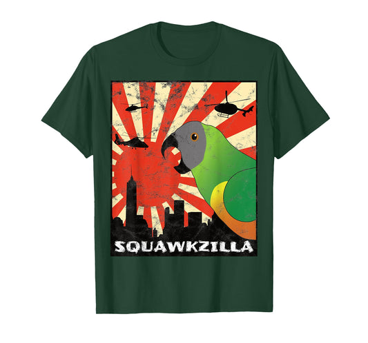 Squawk Zilla Senegal Parrot Squawking Kawaii T-Shirt
