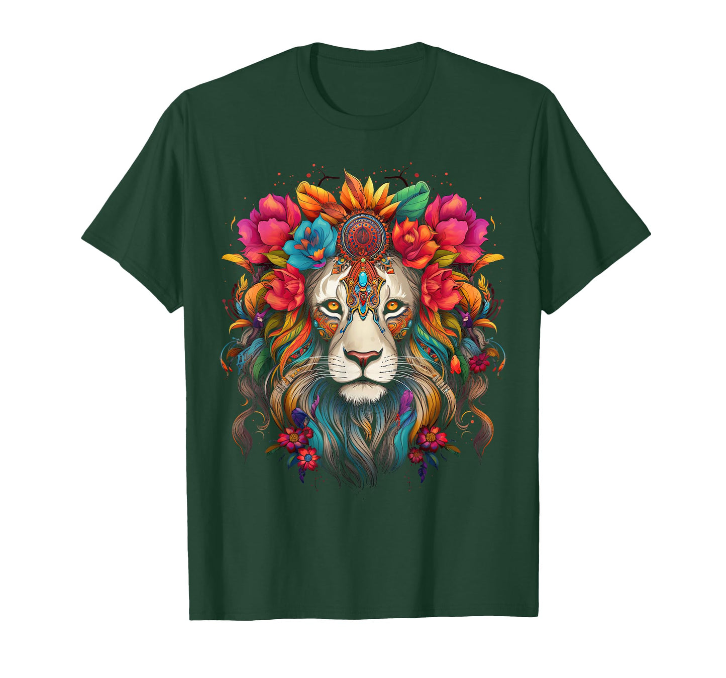Lion colorful lions From Africa Day of the Dead T-Shirt