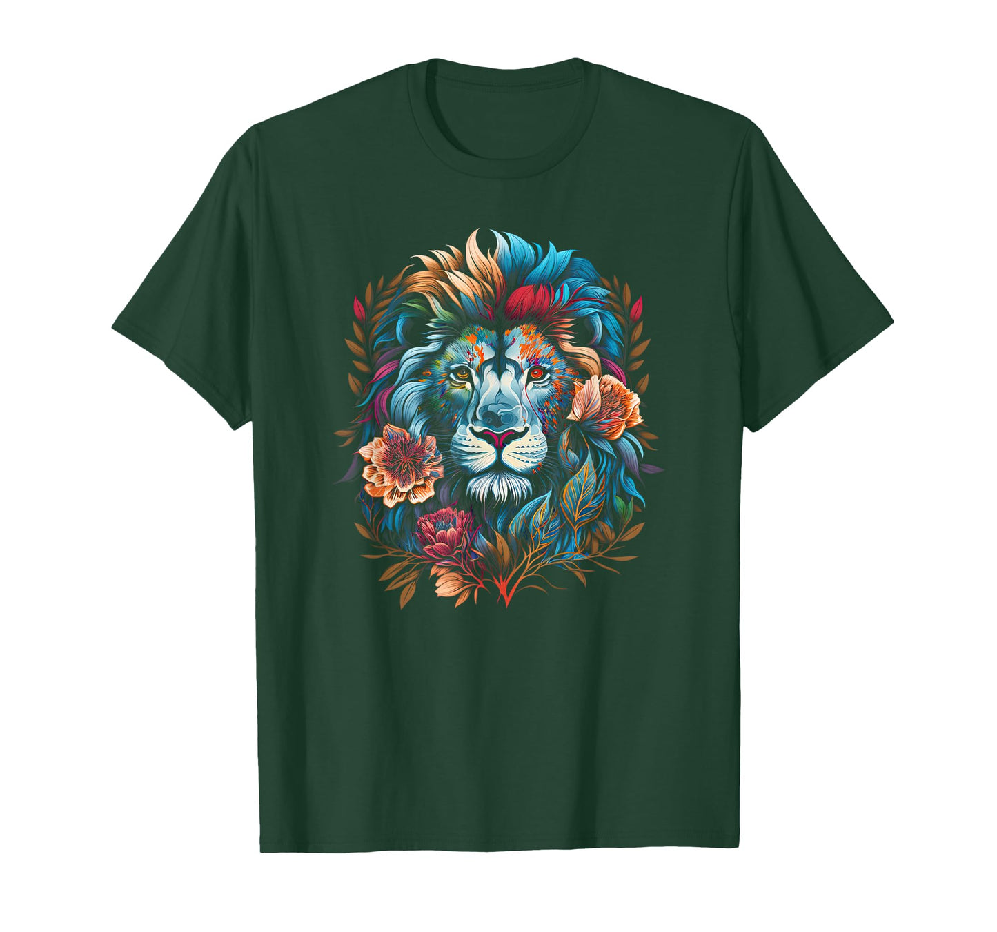 Lion Colorful Lions from Africa Day of The Dead T-Shirt