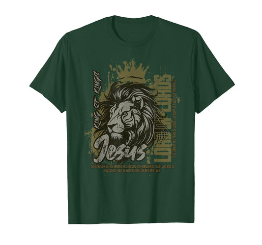 Jesus is King of Kings Christian Lion Bible Verse Faith T-Shirt
