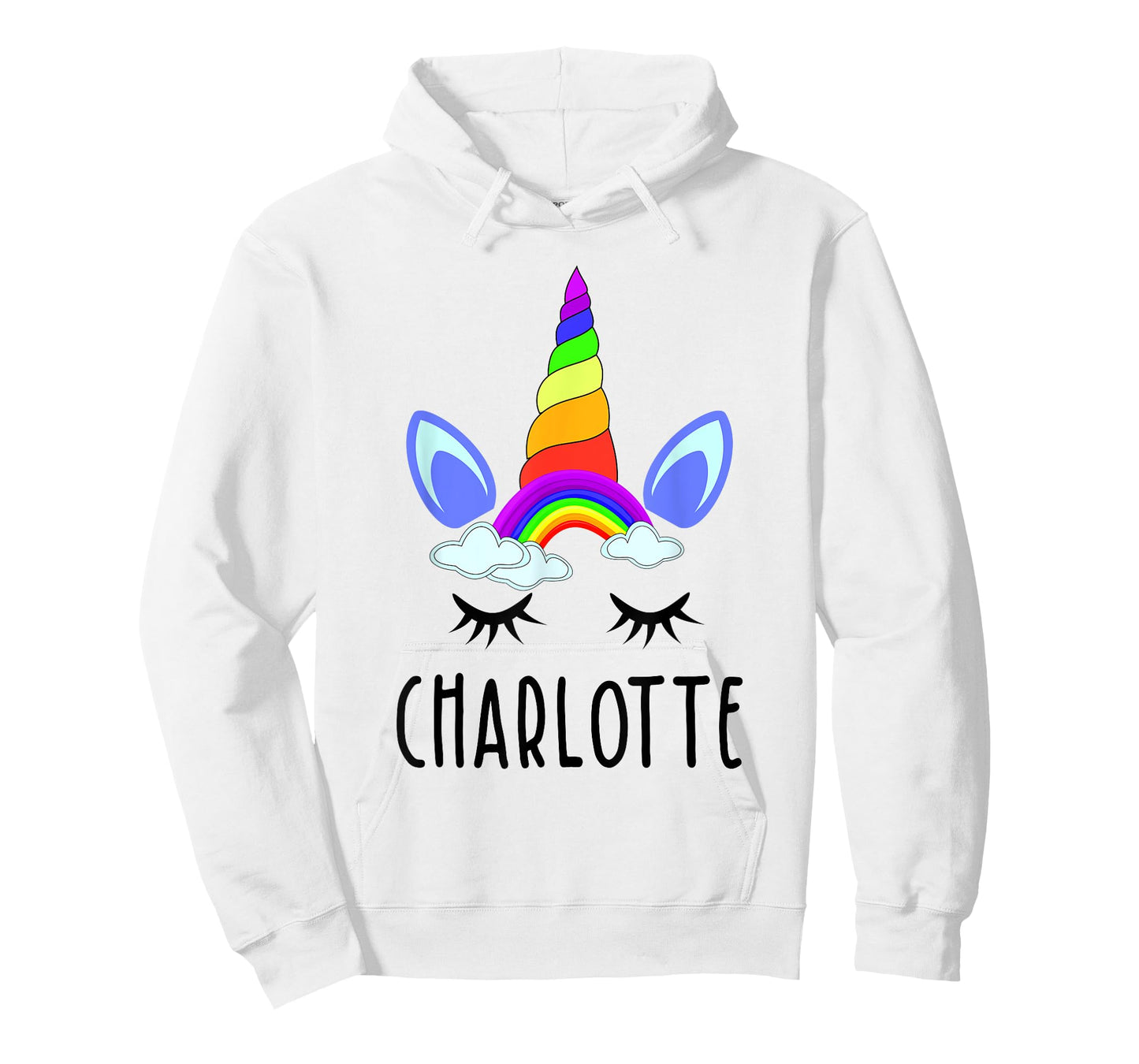 Charlotte Rainbow Unicorn Personalized Girl's First Name T-Shirt